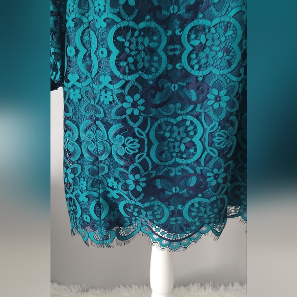 Elegant Blue Lace Dress - Picture 6 of 15